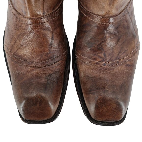 Mark Nason Italy Boots Dragon Mens 12 Distressed Brown Leather Rock Lives Zipper - Picture 9 of 14